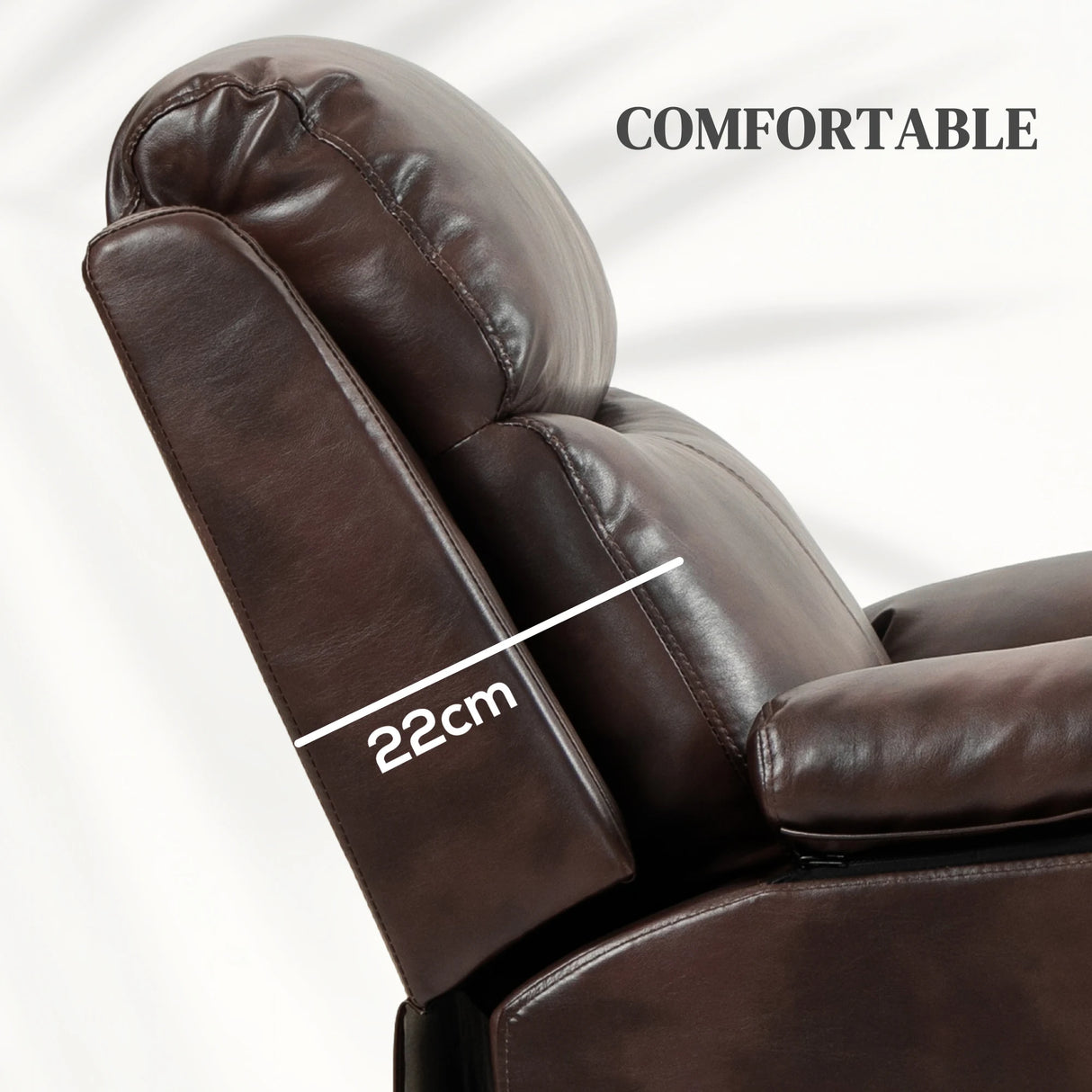 HOMCOM Faux Leather 70 Electric Riser Recliner Chair, Dark Brown