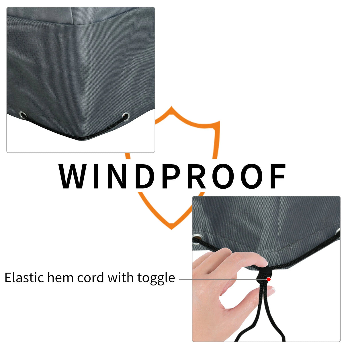 Outsunny Rectangular Patio Garden Furniture Cover Waterproof for 3 Seater Sofa Bistro Set, UV Resistant Protection 600D Oxford Fabric Rattan Lounge Clean Cover, 190 x 72 x 76cm, Grey