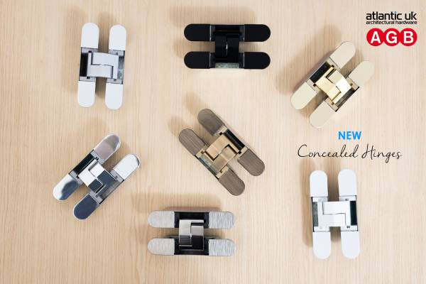 AGB Eclipse Adjustable Concealed Hinge - Satin Nickel - Each