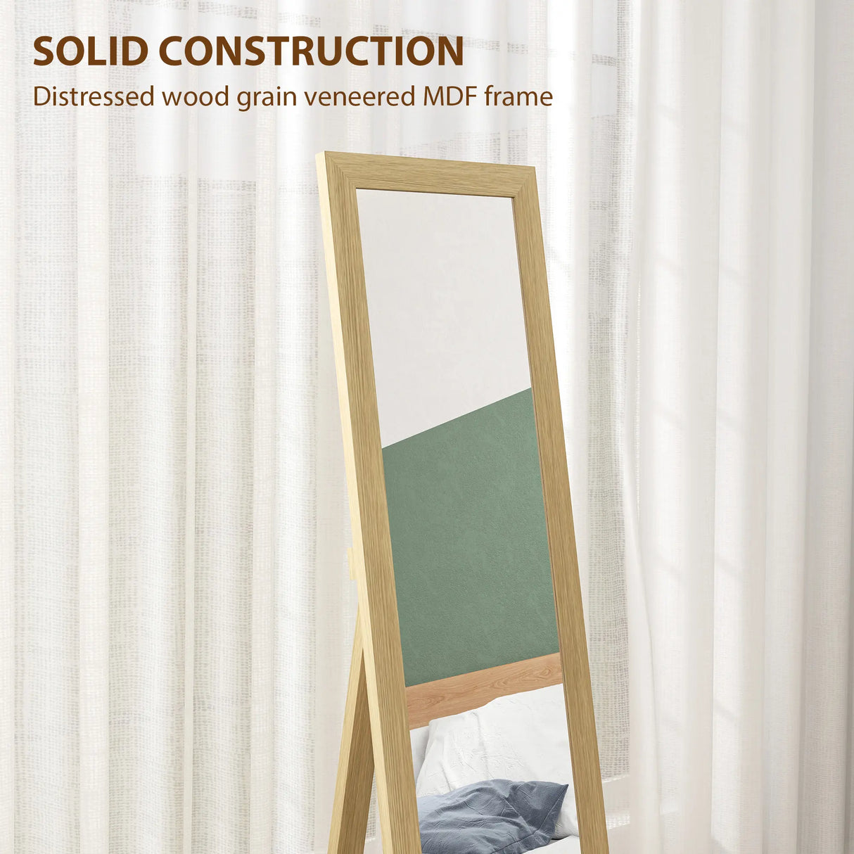 HOMCOM 37 x 157 cm Full Length Mirror - Natural