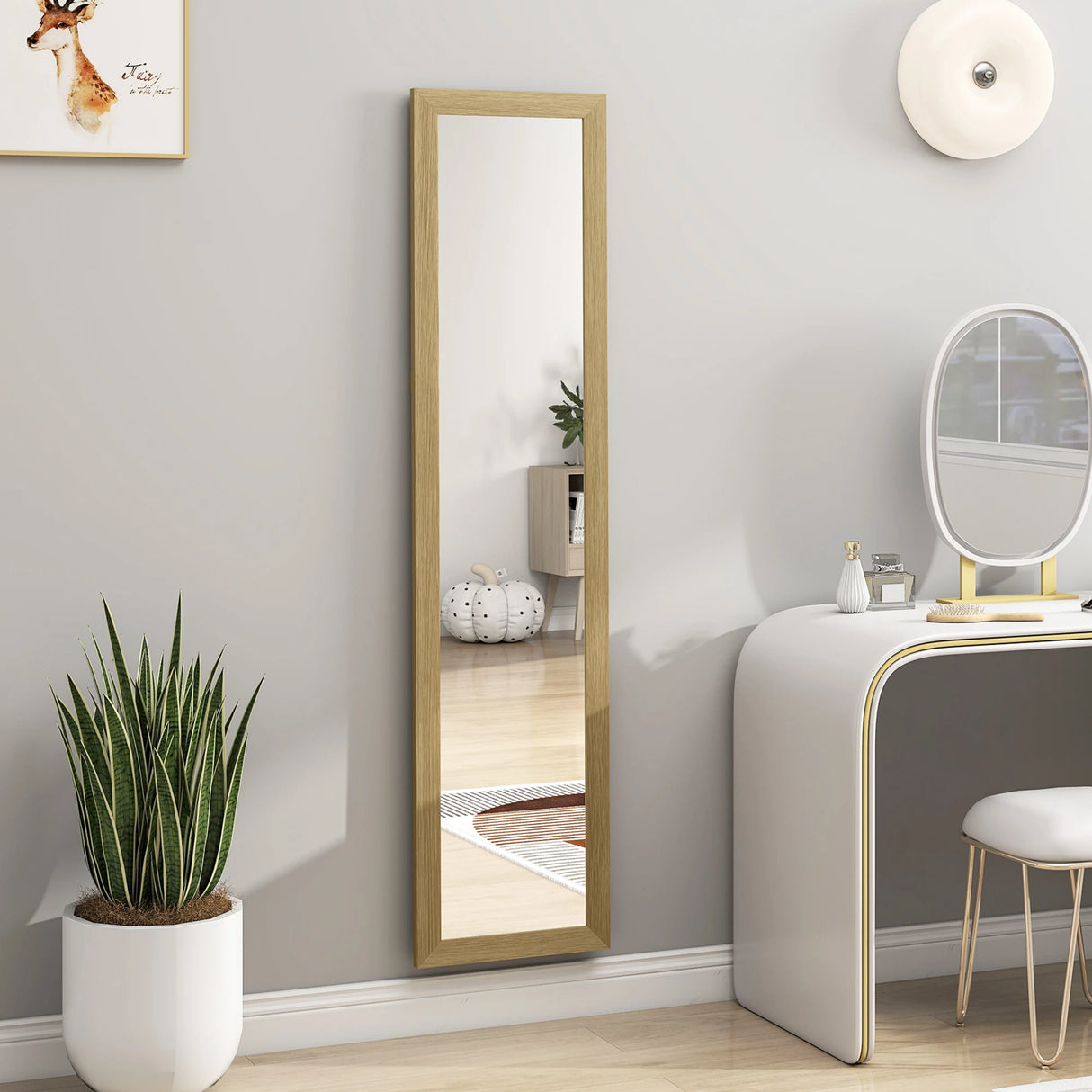 HOMCOM 37 x 157 cm Full Length Mirror - Natural