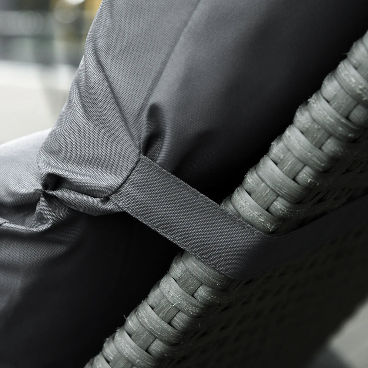 Outsunny Set of 2 Sun Lounger Cushions, Replacement Cushions for Rattan Furniture with Ties, 196 x 55 cm, Cushion ONLY, Dark Grey