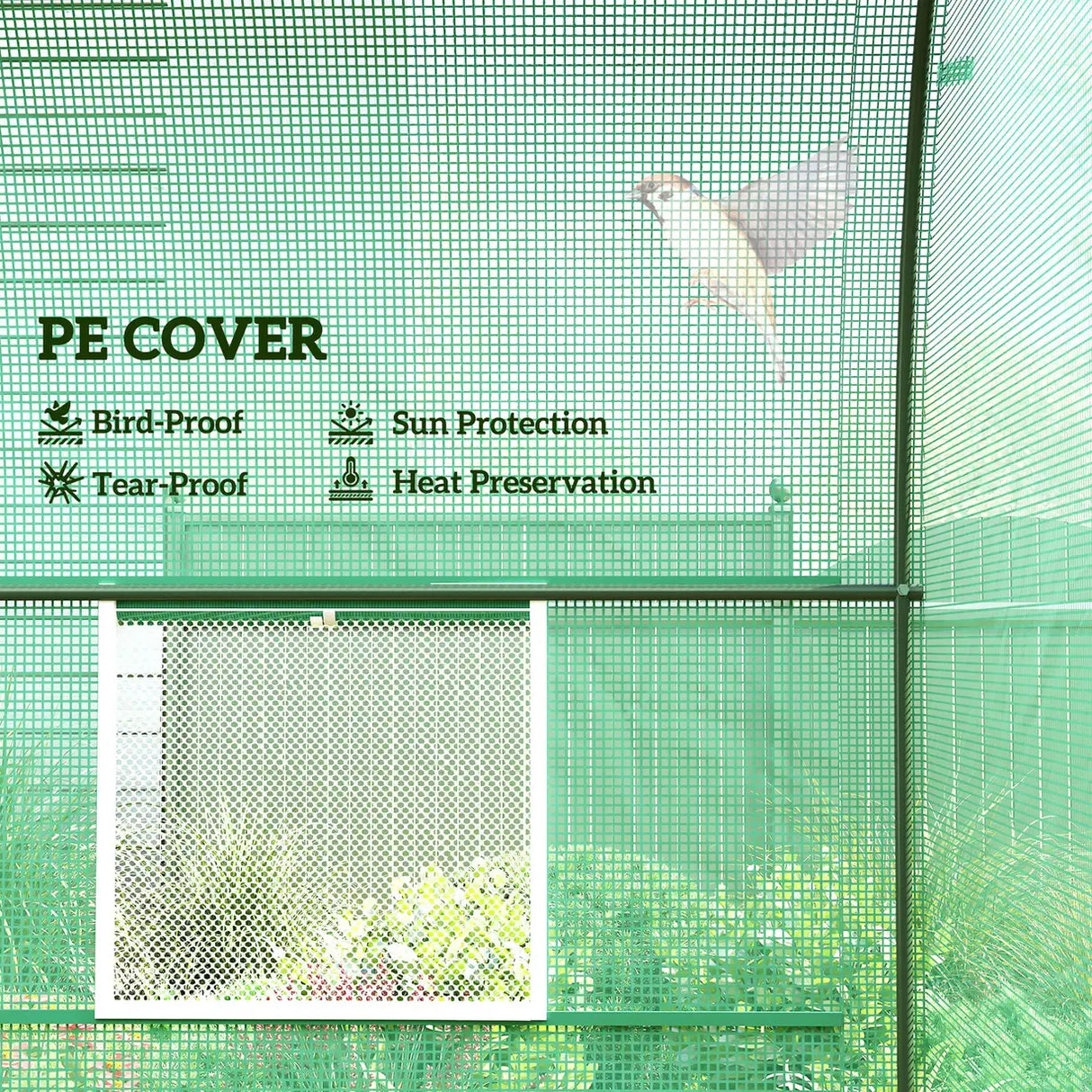 Outsunny 245 x 200cm Polytunnel Greenhouse - Green