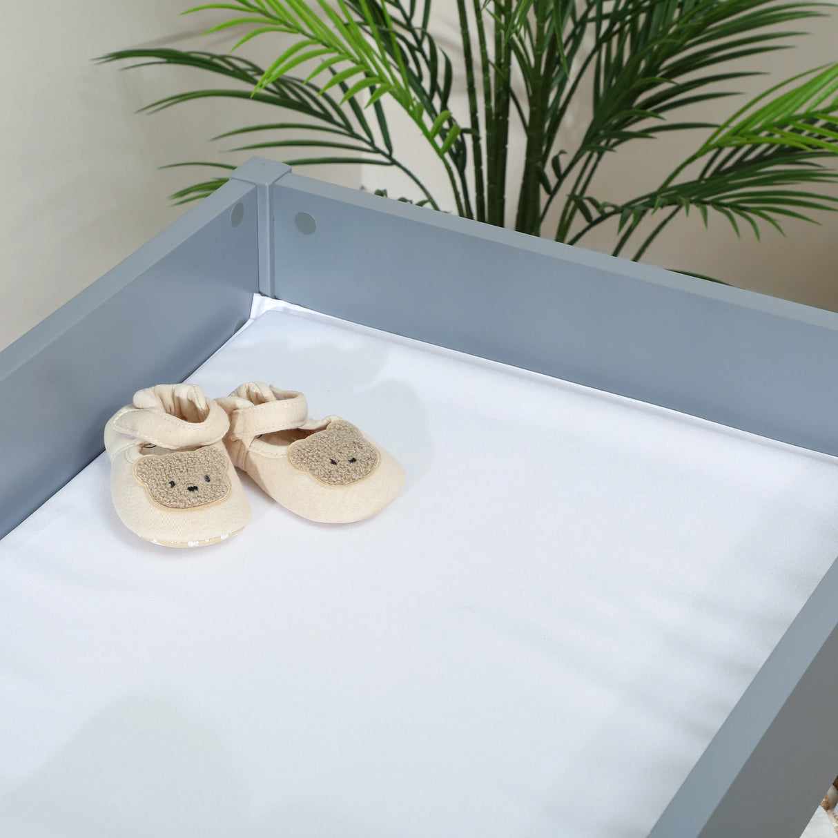 AIYAPLAY Baby Changing Unit with 4 Storage Drawers, Mat for Bedroom Nursery, 84 x 84.5 cm, Grey