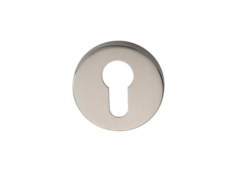 ESCUTCHEON - EURO PROFILE - PUSH-ON ROUND ROSE - BRIGHT STAINLESS STEEL - EACH