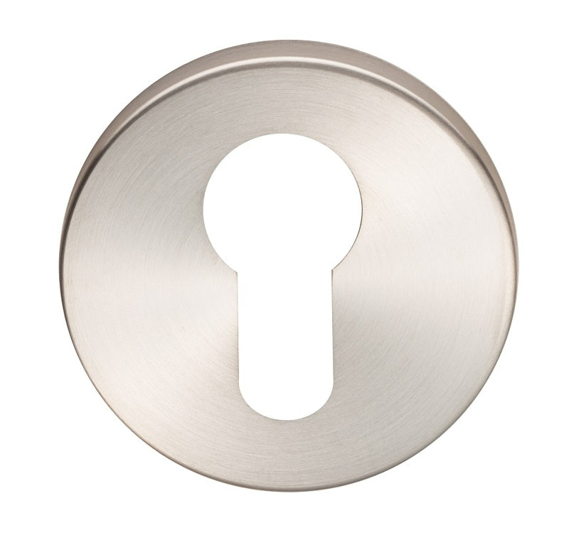 ESCUTCHEON - EURO PROFILE - PUSH-ON ROUND ROSE - SATIN STAINLESS STEEL - EACH