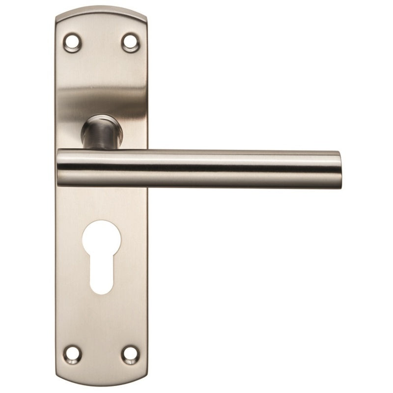 T-BAR LEVER ON FACE-FIX BACKPLATE - EURO 47.5MM - SATIN STAINLESS STEEL - SET