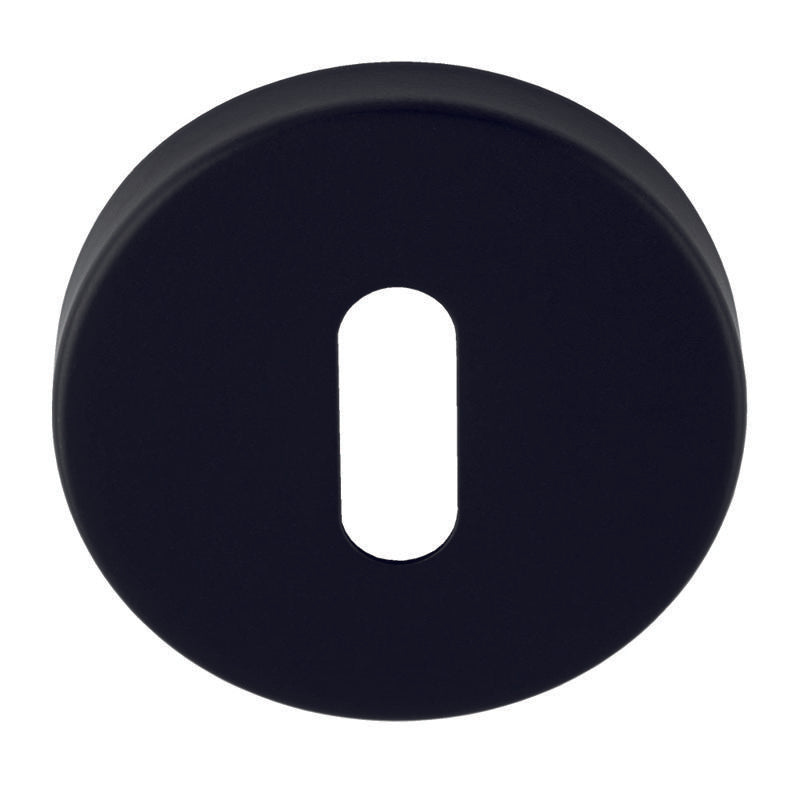 ESCUTCHEON - LOCK PROFILE - PUSH-ON ROUND ROSE - MATT BLACK - EACH