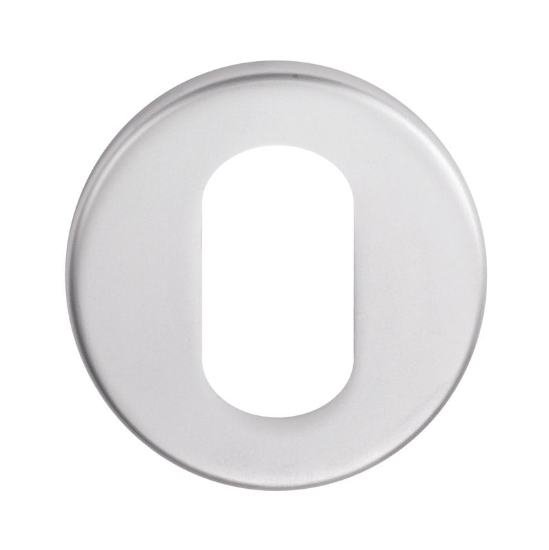 ESCUTCHEON - OVAL PROFILE - PUSH-ON ROUND ROSE - SATIN STAINLESS STEEL - EACH