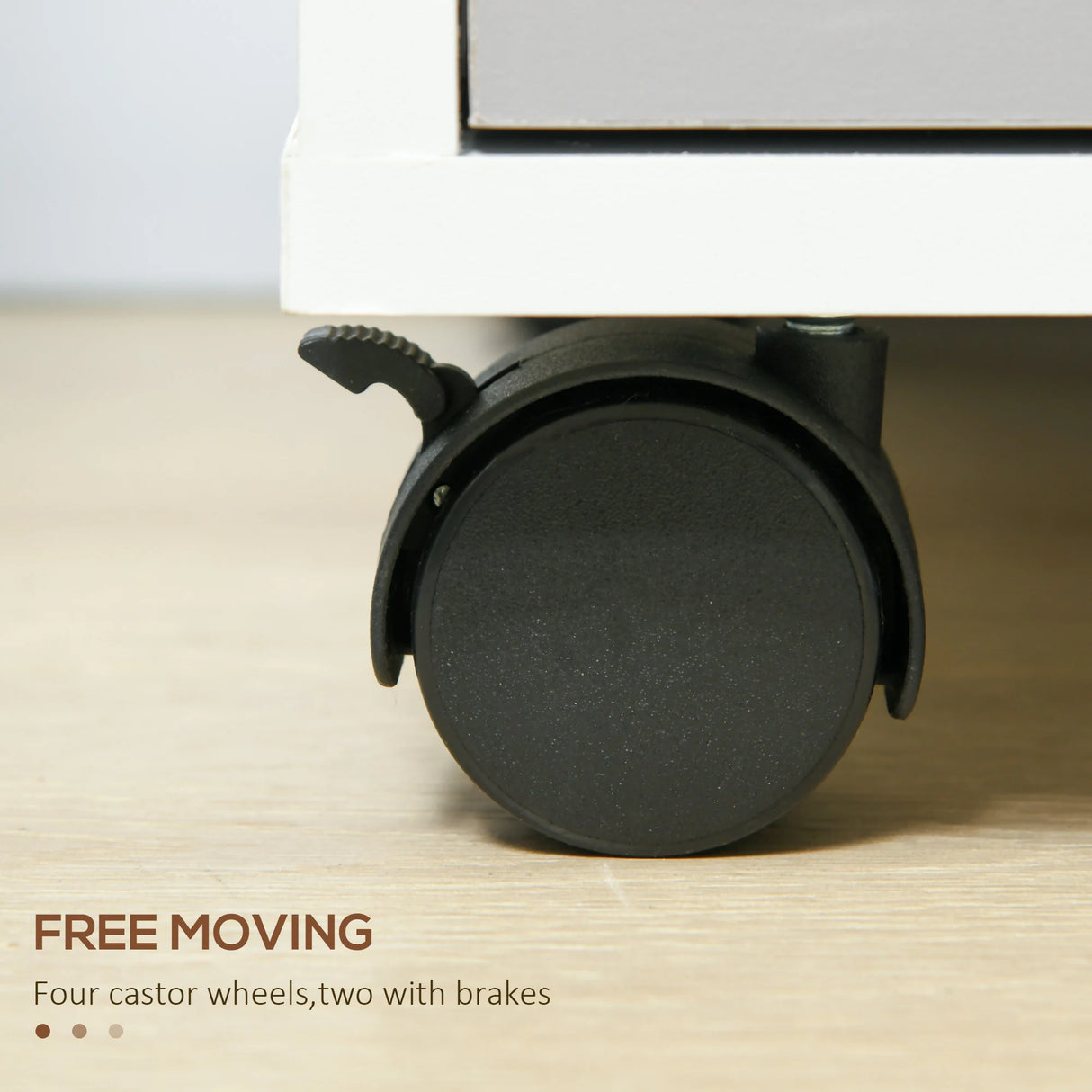 HOMCOM Three-Drawer Locking Filing Cabinet - Grey/White