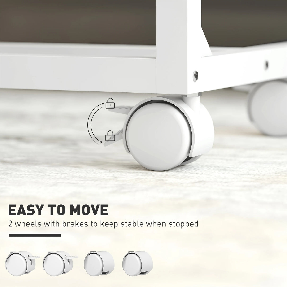 HOMCOM C-Shaped Sofa Side Table, Height Adjustable Overbed Table with Tilting Desktop, Mobile Laptop Desk for Living Room Bedroom, Oak and White