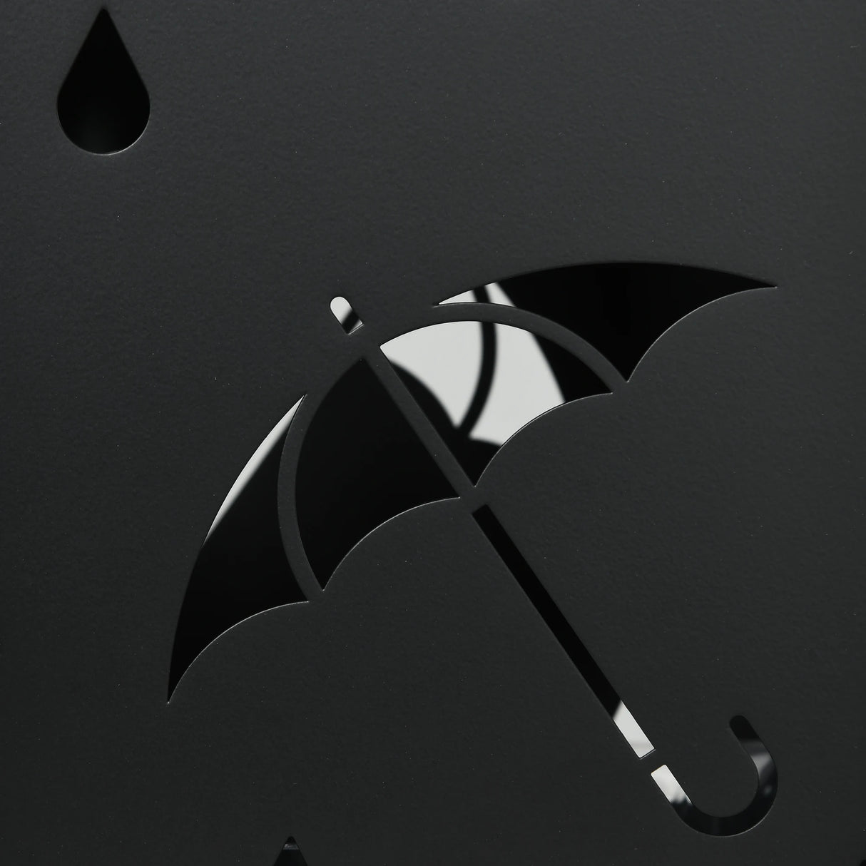 HOMCOM Steel Umbrella Stand, Square Umbrella Holder with 4 Hooks and Removable Drip Tray, Hollowed Umbrella Basket for Hallway, Black