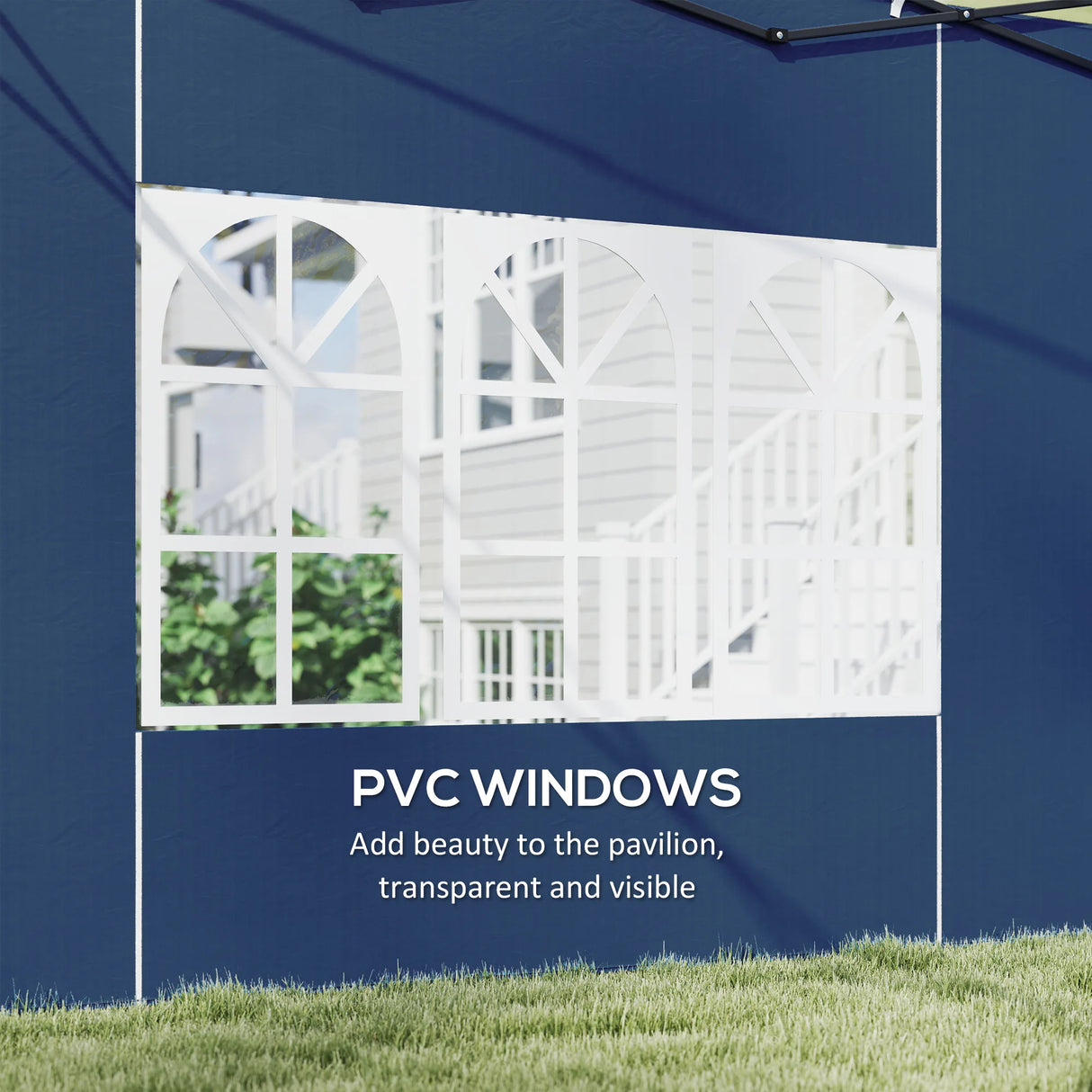 Outsunny Set of Two 3 x 3(m) Gazebo Frame Replacement Walls - Blue