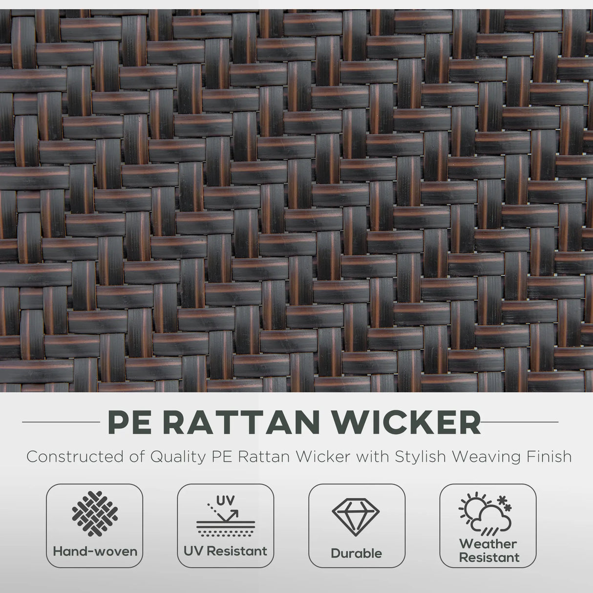 Outsunny Set of Two Folding Garden Chairs, with Seven-Position Adjustable Backs - Brown