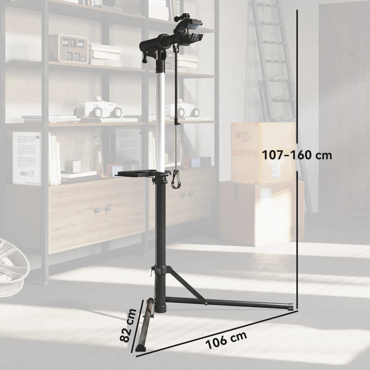 HOMCOM Bike Repair Stand, Max Load 40kg, Foldable, Height Adjustable, for Road Bike, Mountain Bike, E-bike