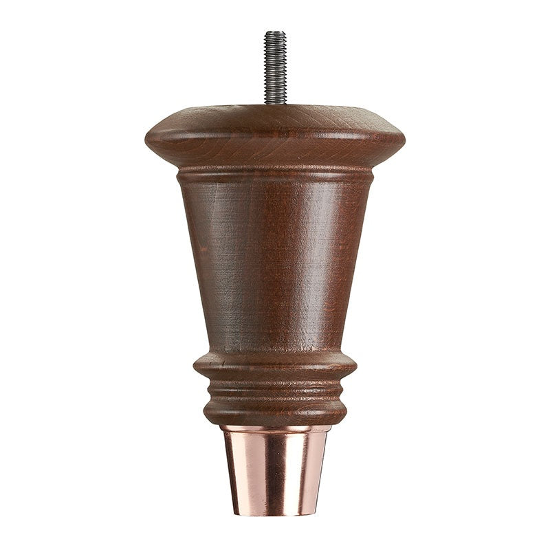 Antique Finish Turned Wooden Sofa Leg – D-E1971A - Rose Gold Cup Cap