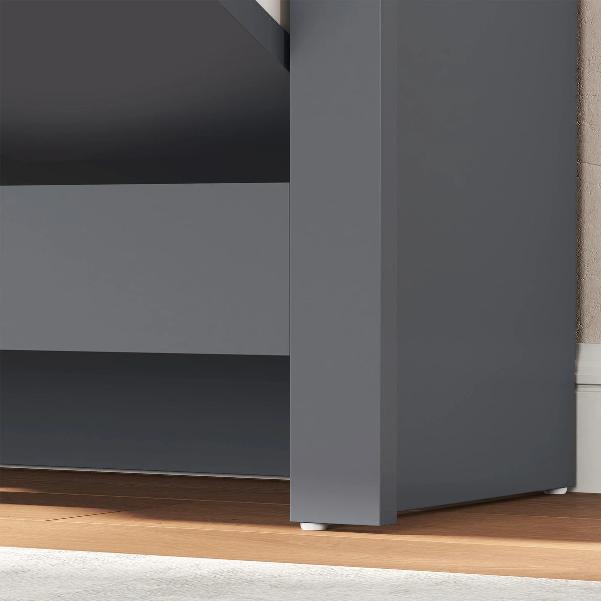 HOMCOM Slim Shoe Cabinet, Narrow Shoe Cupboard with 2 Flip Drawers, Adjustable Shelves for 12 Pairs of Shoes, Charcoal Grey