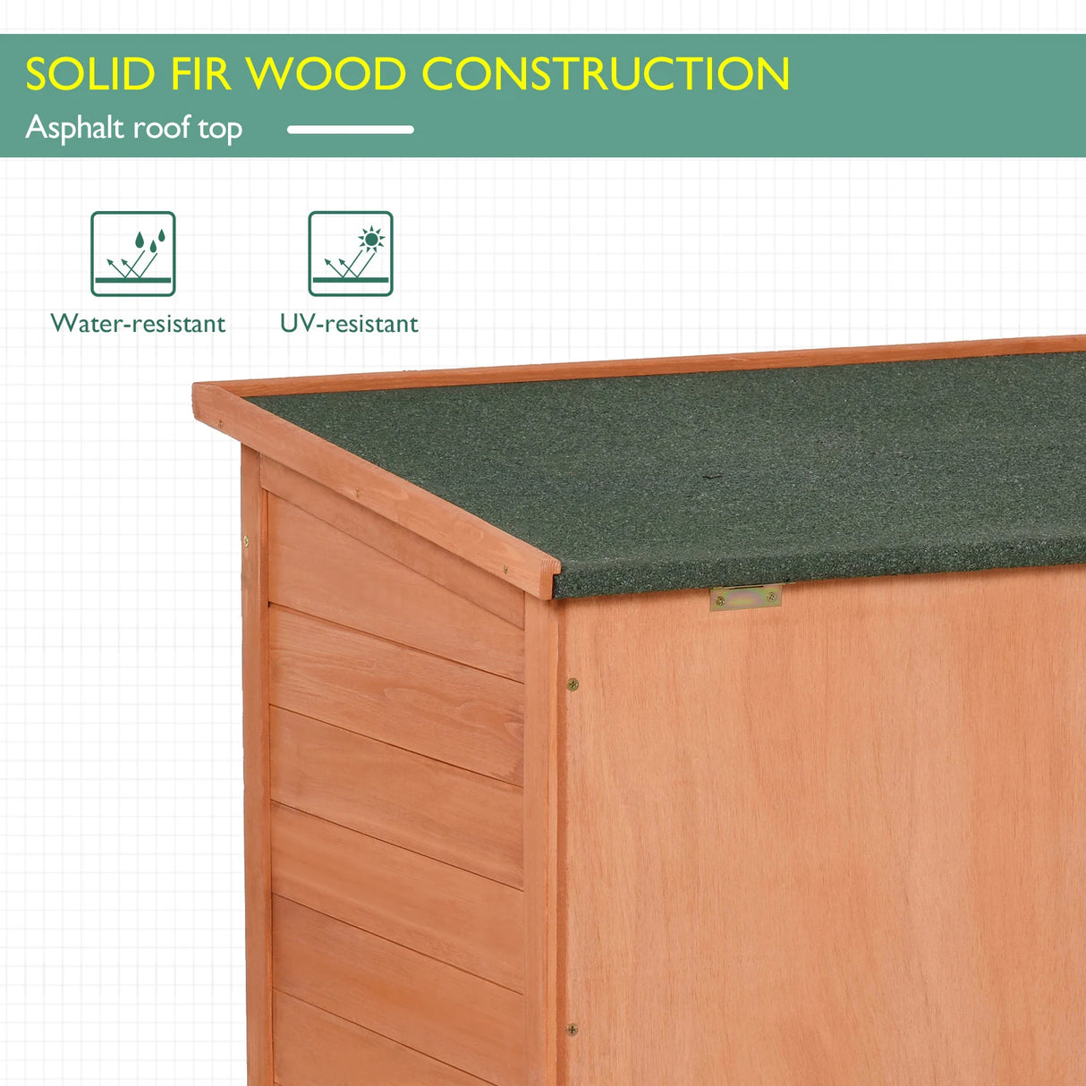 PawHut Wooden Guinea Pigs Hutches Elevated Pet Bunny House with Slide-Out Tray Openable Roof