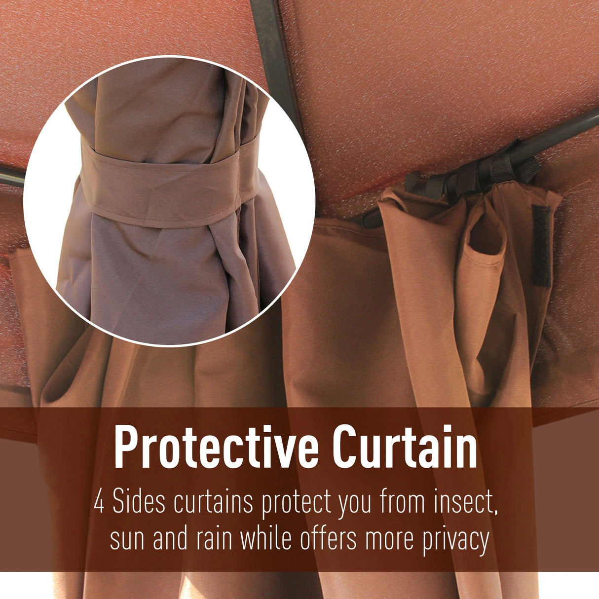 Outsunny 3 x 4m Garden Gazebo, Double Roof Marquee Canopy Shelter with Sidewalls, Solid Steel Frame for Garden, Lawn, Backyard and Deck