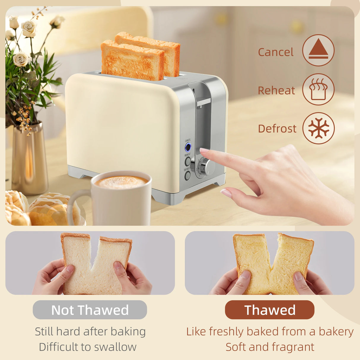 HOMCOM Retro Toaster and Kettle Set - Cream