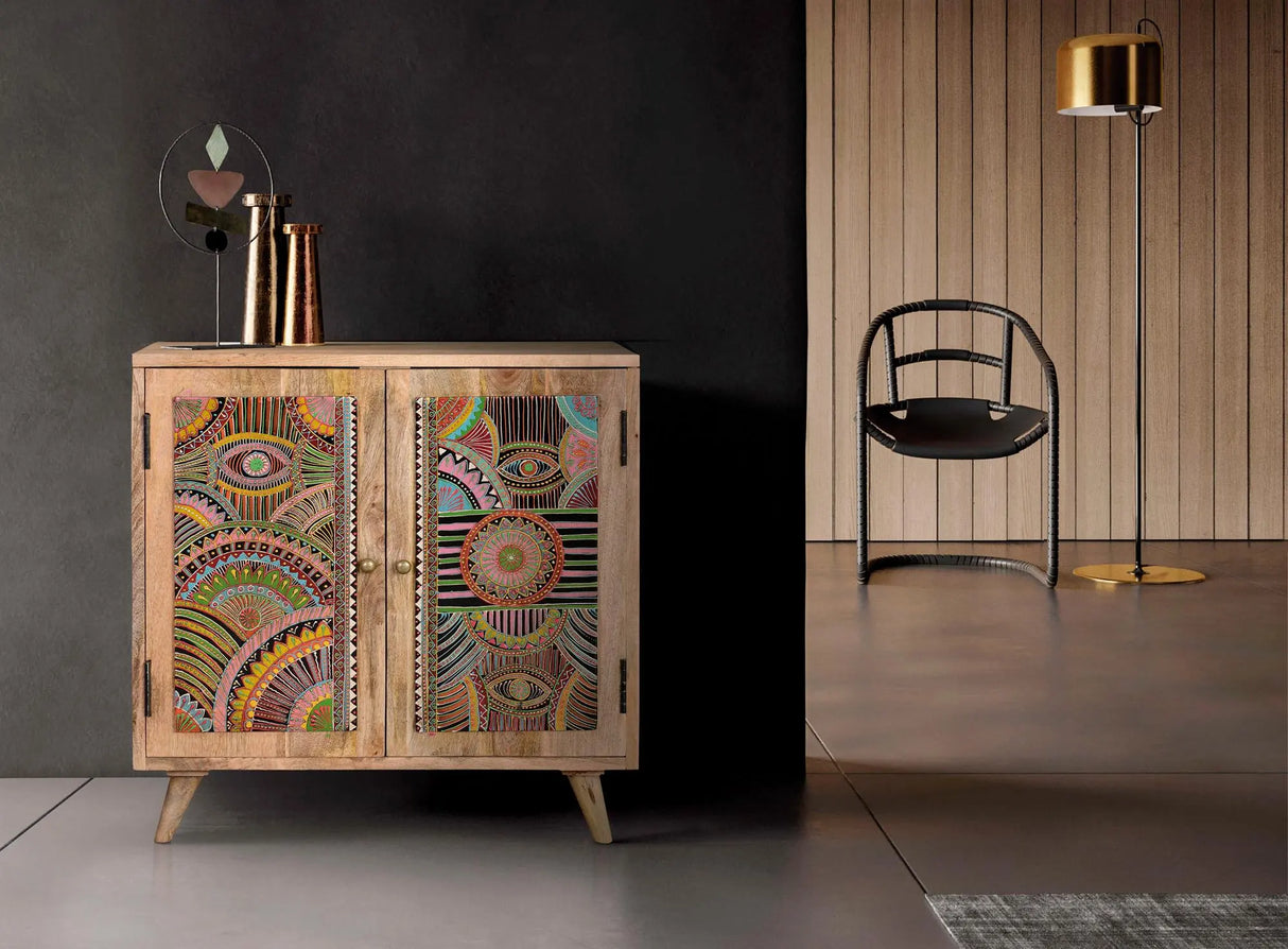 Giner and Colomer - Hand-Painted Mango Wood TV Stand (60 x 30 x 60)