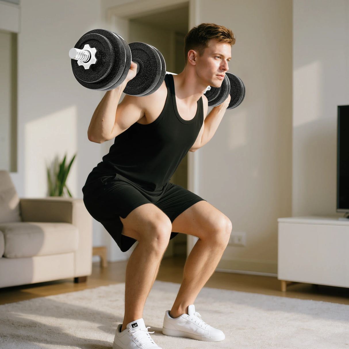 SPORTNOW 2-in-1 Adjustable Dumbbells Set, 30kg Weights Dumbbells Set with Non-Slip Grip for Strength Training, Weight Lifting, Bodybuilding, Home Gym Workout Equipment for Men & Women