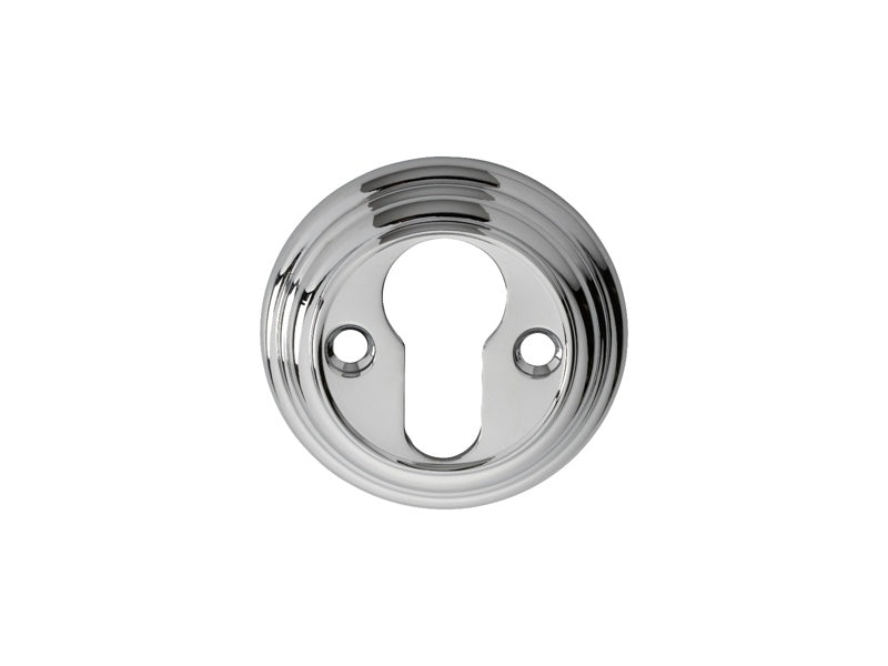 DELAMAIN - ESCUTCHEON EURO PROFILE ROUND FACE FIX - POLISHED CHROME - 55MM - EACH