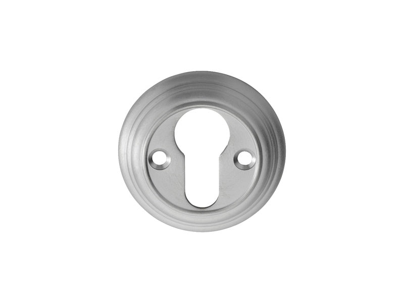 DELAMAIN - ESCUTCHEON EURO PROFILE ROUND FACE FIX - SATIN CHROME - 55MM - EACH