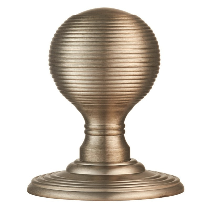 DELAMAIN REEDED KNOB (CONCEALED FIX) C/W LOCATING WASHER - SATIN NICKEL - 51MM - PAIR