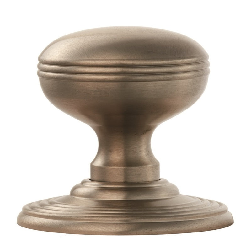DELAMAIN RINGED MUSHROOM MORTICE KNOB - SATIN NICKEL - 57mm - PAIR