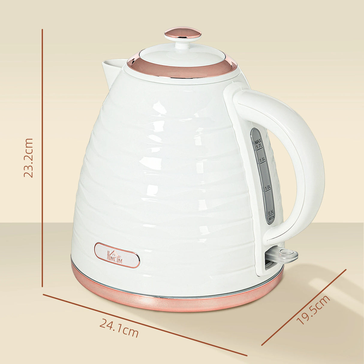 HOMCOM 3kW Rapid Boil Honeycomb Kettle - Cream