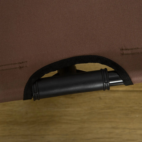 PawHut Raised Dog Bed Waterproof Elevated Pet Cot with Breathable Mesh UV Protection Canopy Brown, for XL Dogs, 122 x 92 x 108cm