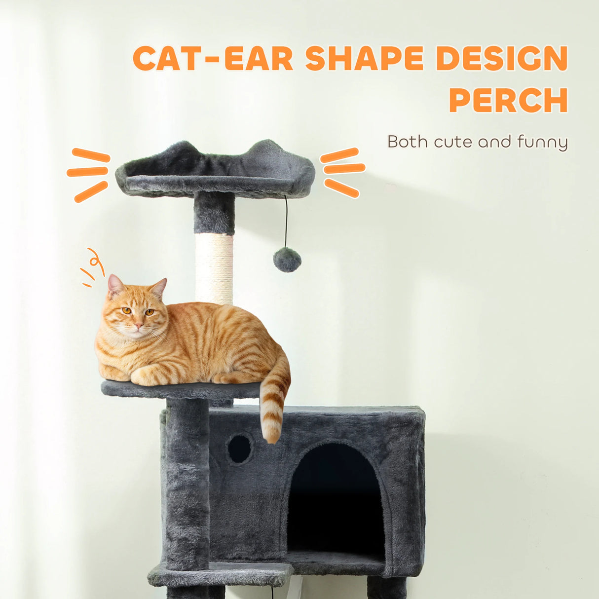 PawHut 180cm Large Cat Tree Tower with Sisal Scratching Posts, Condos, Plush Perches, Hammock, Ladder, Dark Grey