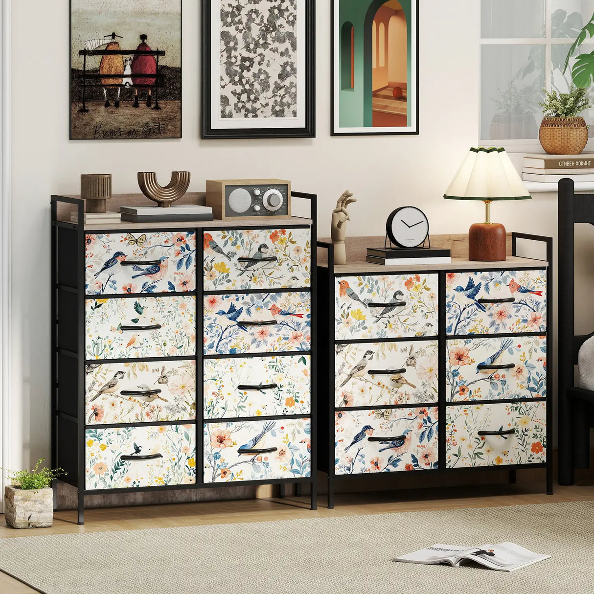 HOMCOM 8-Drawer Chest of Drawers - White