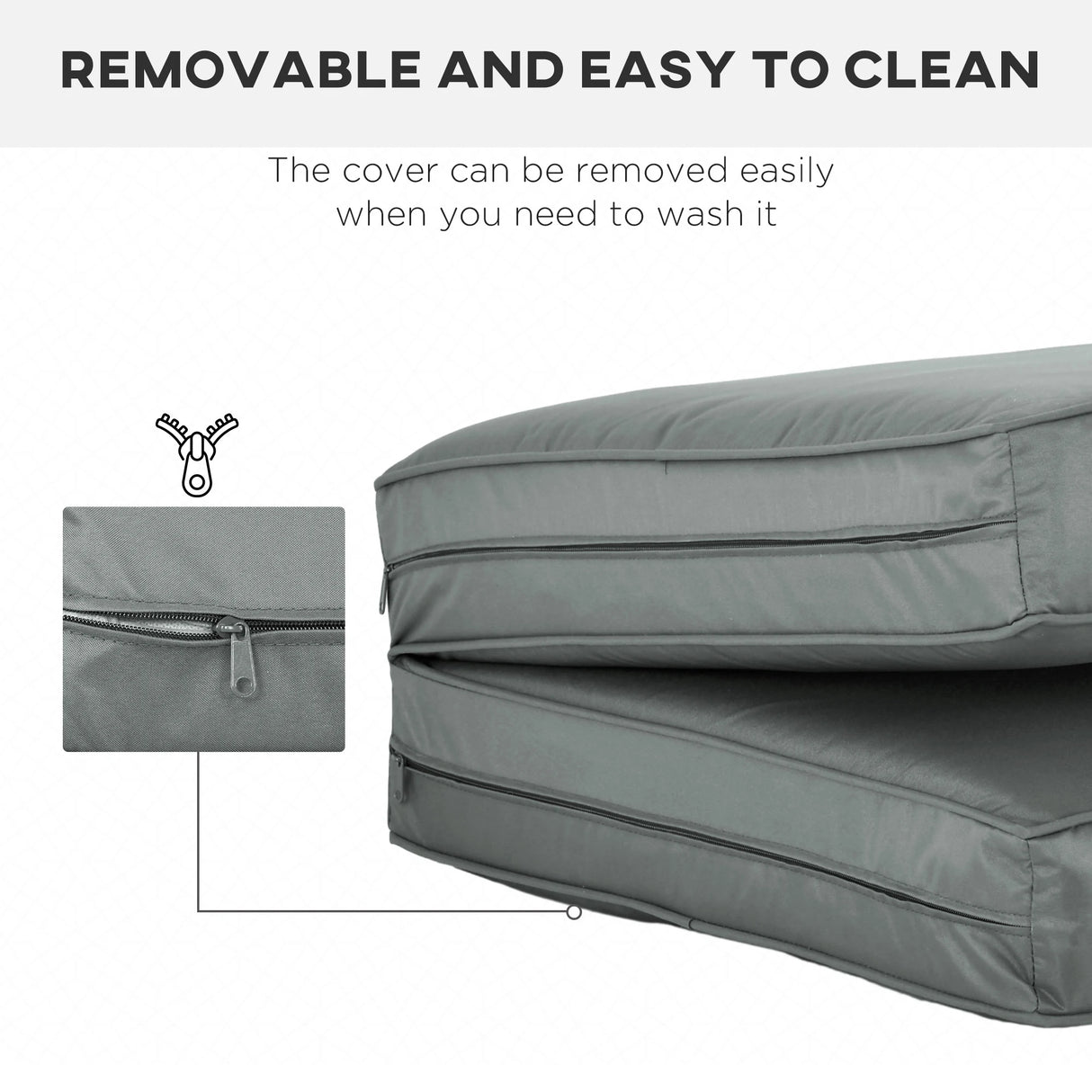 Outsunny 2 Seater Back and Seat Cushion Pillows Replacement, Patio Chair Cushions Set for Indoor Outdoor, Charcoal Grey