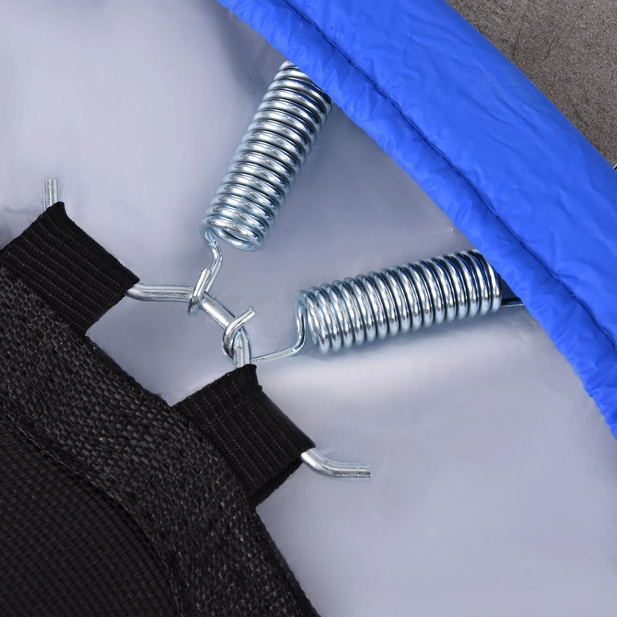 HOMCOM 91 Mini Fitness Trampoline Home Gym Yoga Exercise Rebounder Indoor Outdoor Jumper with Safety Pad, Support Up to 100 KG, Blue and Black