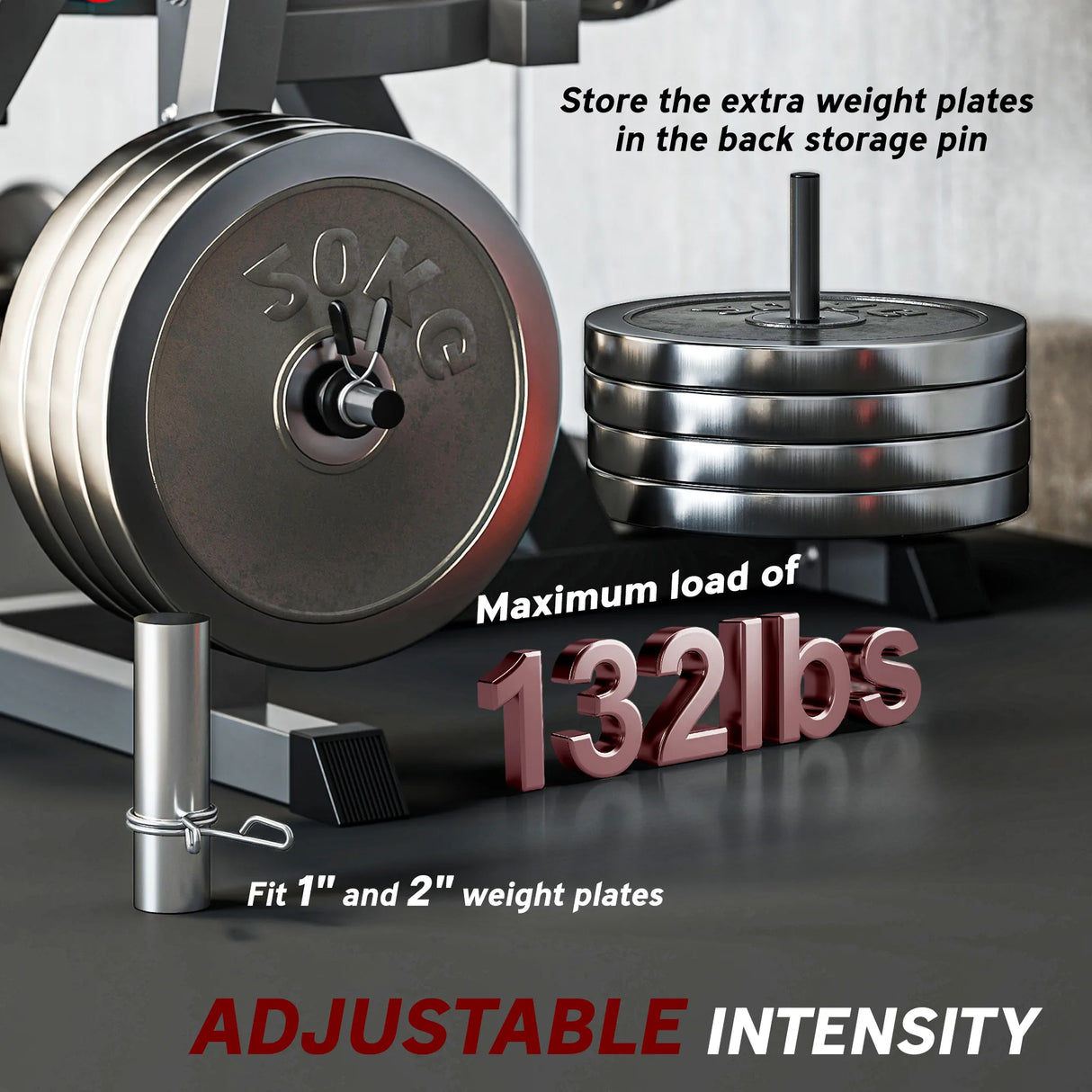 SPORTNOW Seated Leg Extension and Curl Machine, Adjustable Leg Raise Machine and Curl Machine with Plate Loaded for Hip, Thigh, Lower Body Workout