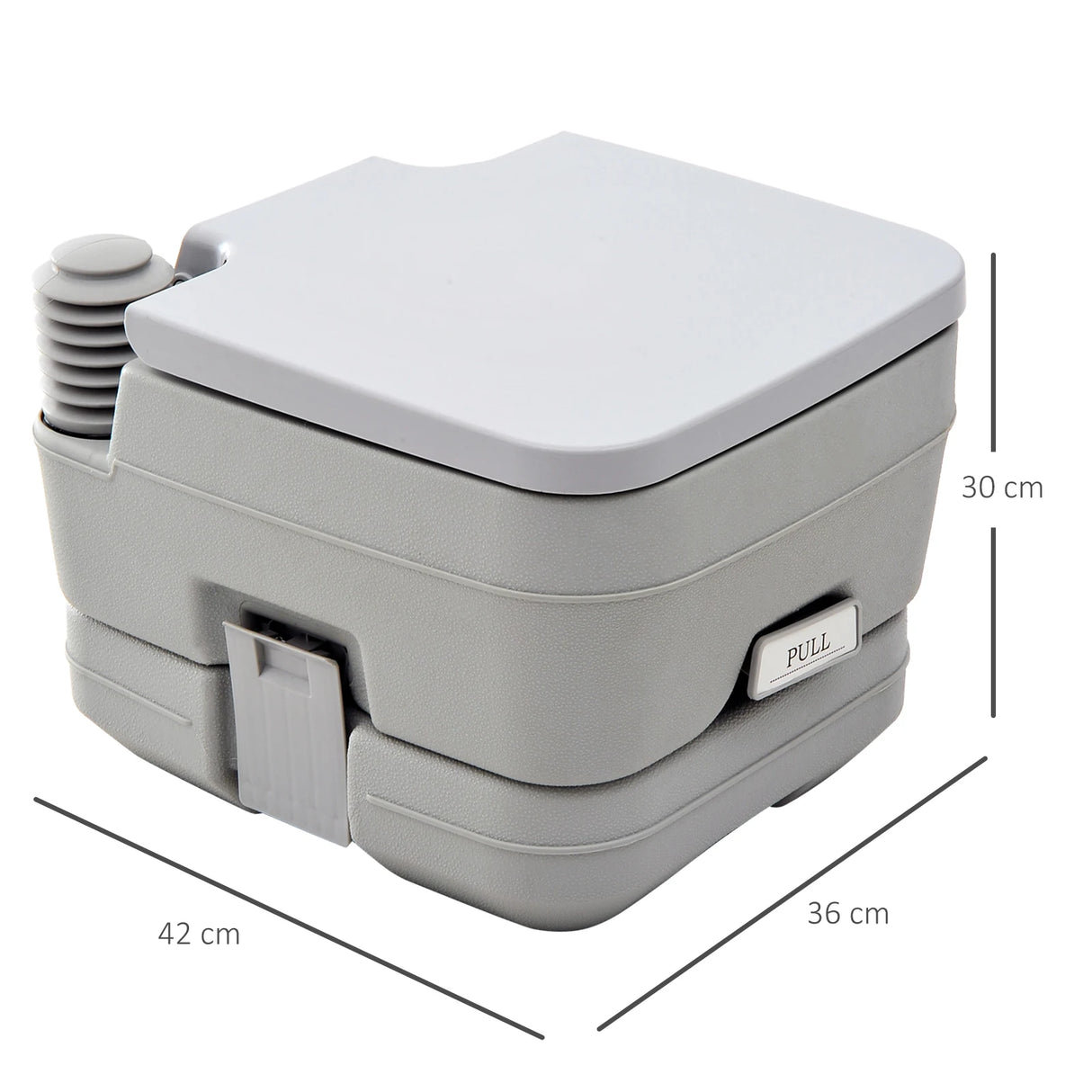 HOMCOM 10L Portable Toilet for Adults, Outdoor Camping Toilet with 2 Detachable Tanks & Push-button Operation, Compact Outdoor Travel Potty Loo with Lid, Seat for Fishing, Hiking, Picnic, Grey