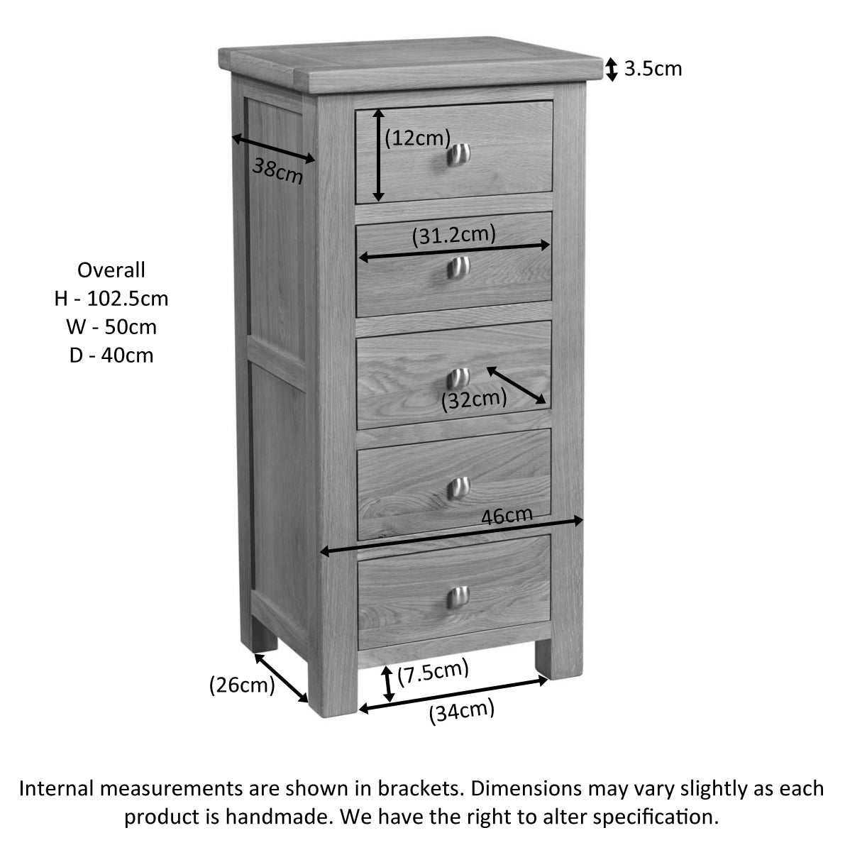 5 Drawer Wellington
