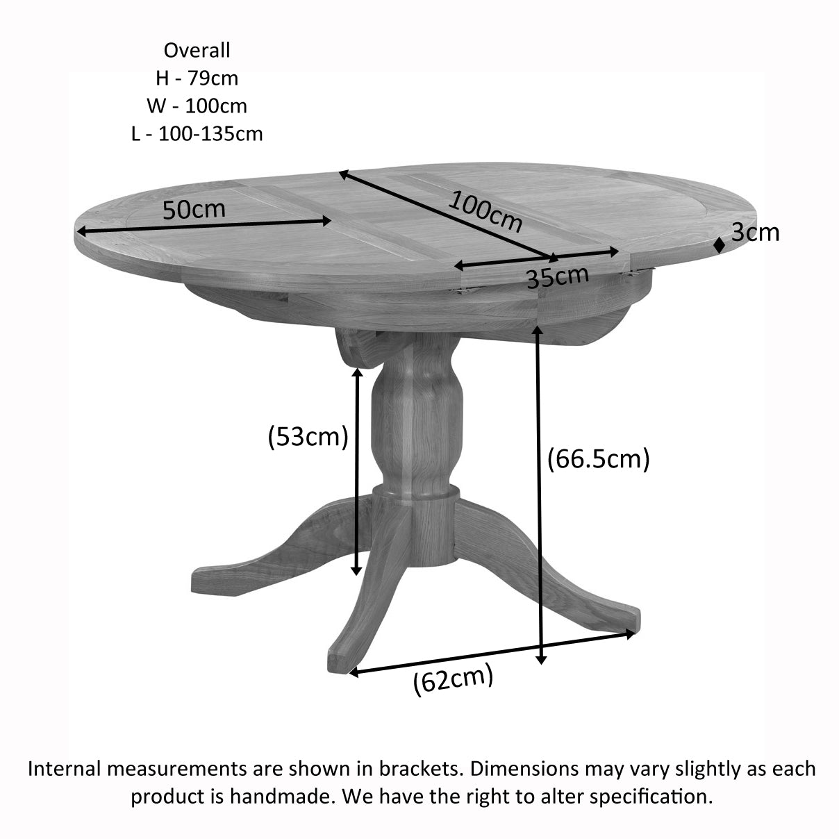 Round Extending Pedestal Table