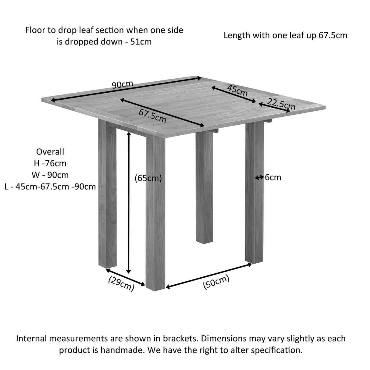 Square Drop-Leaf Table