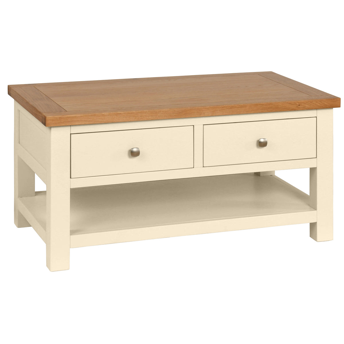 Coffee Table With 2 Drawers (DPT068 - IVORY)