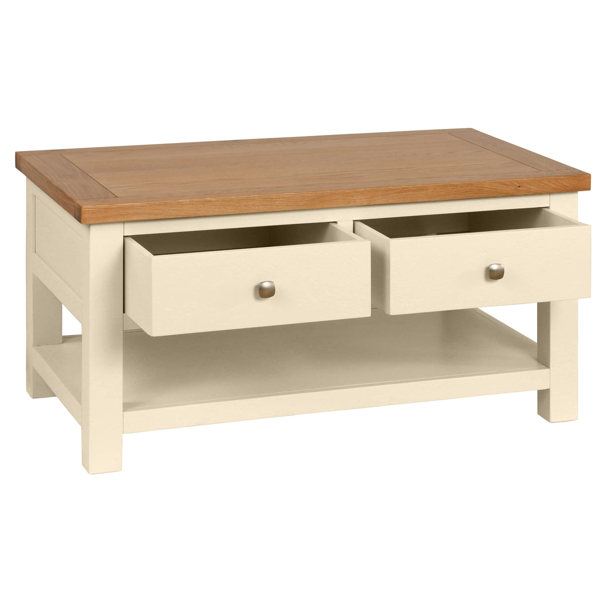 Coffee Table With 2 Drawers (DPT068 - IVORY)
