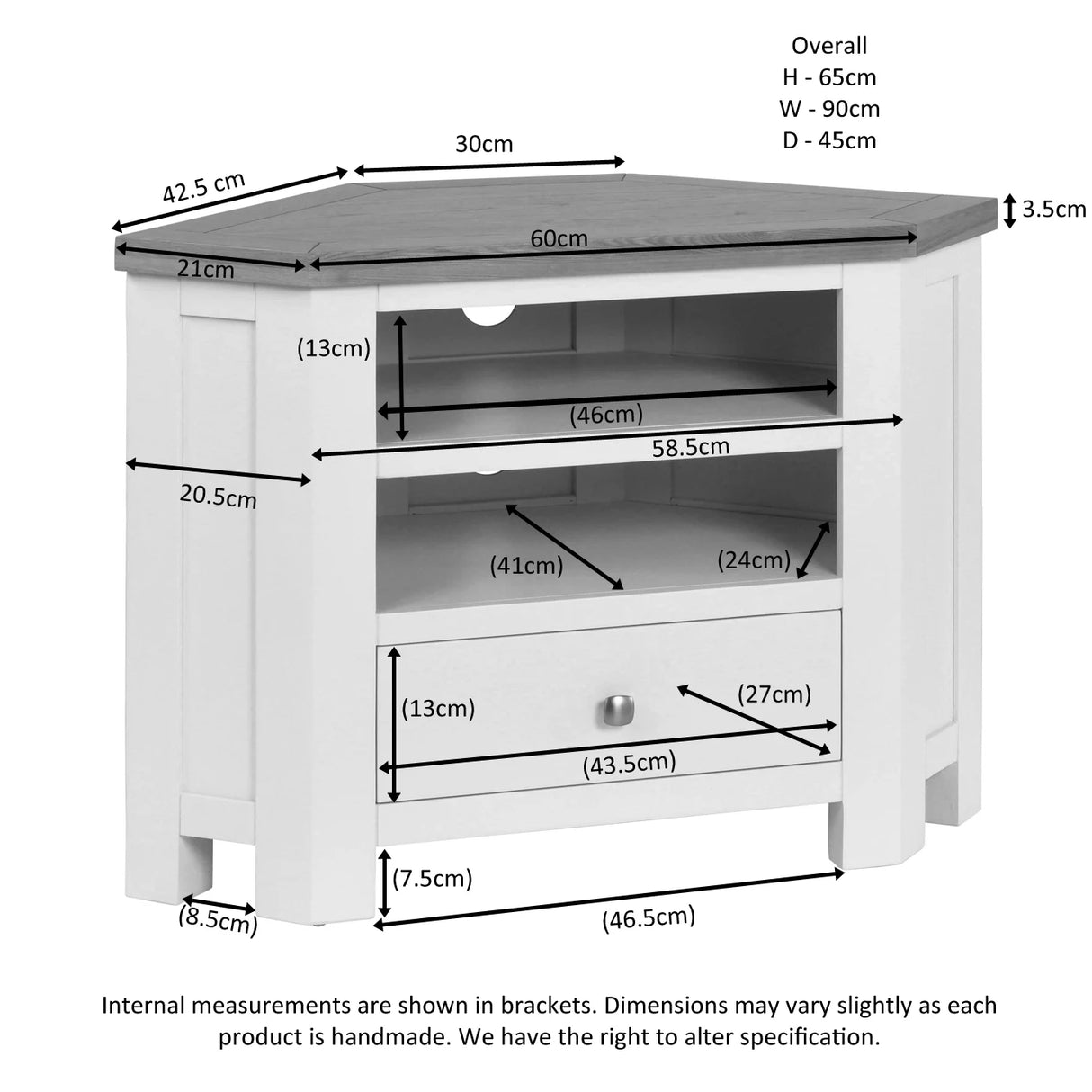 Corner TV Unit (DPT073 - IVORY)
