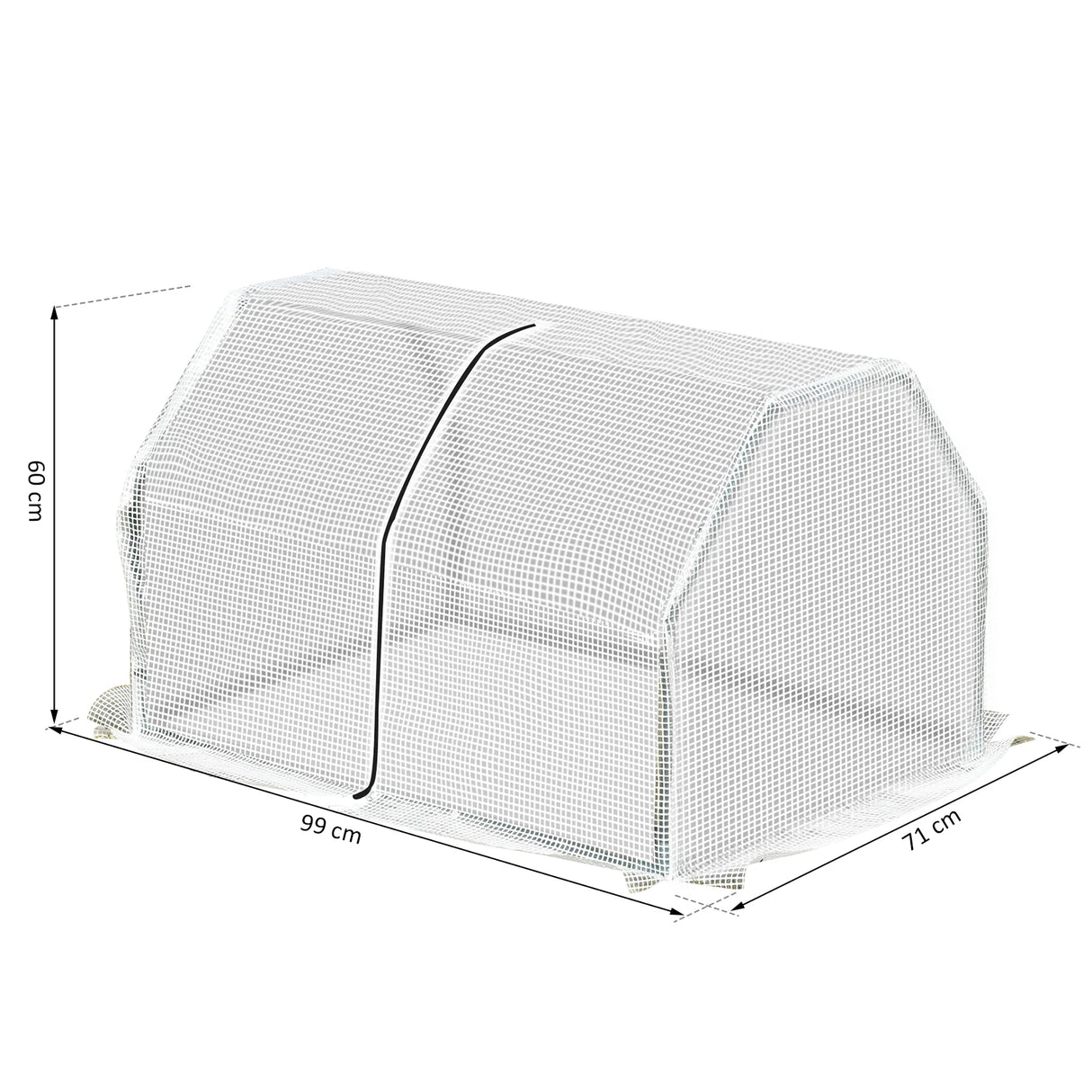 Outsunny Mini Greenhouse Grow House PVC Cover Steel Frame White 99L x 71W x 60H cm
