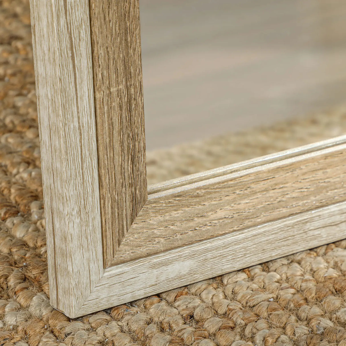 HOMCOM 162.6 cm Two-Tone Full Length Mirror - White/Oak-Tone