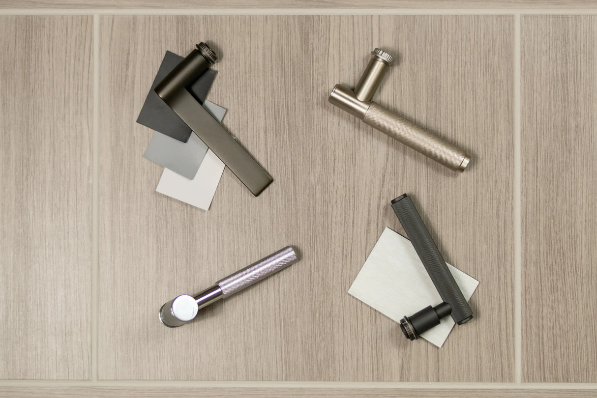Millhouse Brass Crompton Lever Door Handle on Concealed Round Rose - Polished Chrome - Set