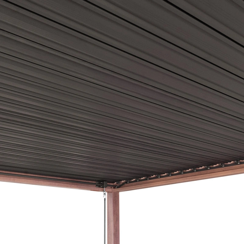 Wood Effect Aluminium Pergola 3m x 3m