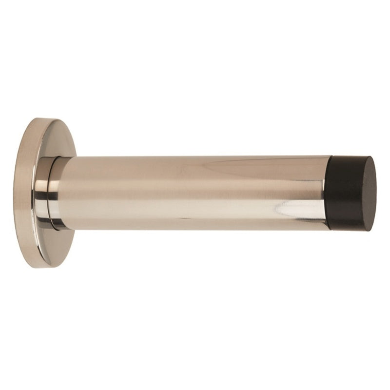 102 X 22MM - WALL MOUNTED DOORSTOP ON ROSE - CONCEALED FIX - BRIGHT STAINLESS STEEL - 102mm - EACH