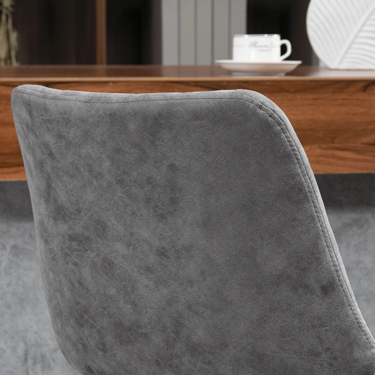 HOMCOM Modern Bar Stools Set of 2, Height Adjustable Swivel Bar Chairs with Backrest, Gas Lift and Footrest, Microfibre Barstools for Breakfast Counter, Kitchen Island, Grey